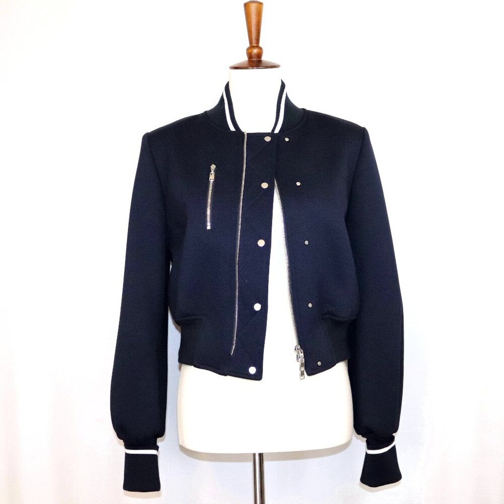ADEAM XS Varsity Bomber Jacket Navy
